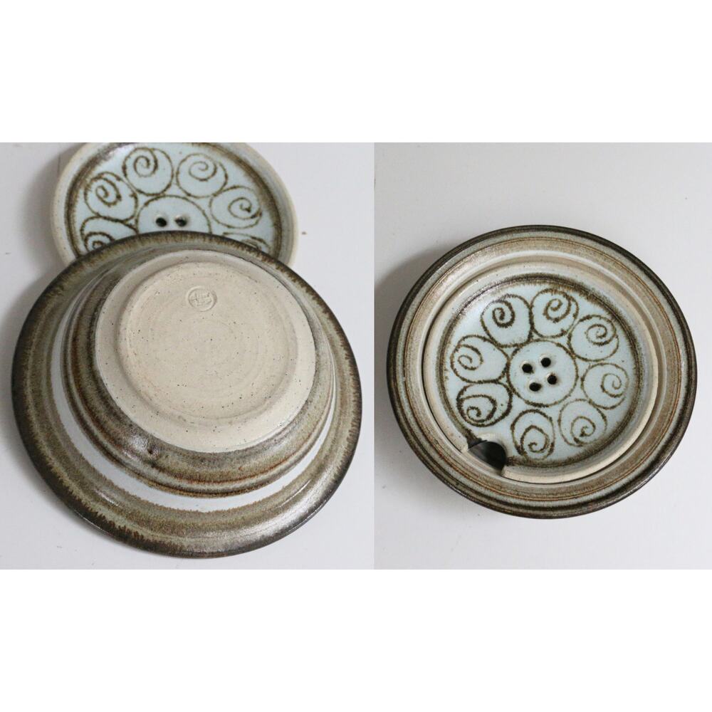1970's Vintage Signed John Dunlap Garlic Keeper Studio Pottery Hand Thrown Jar